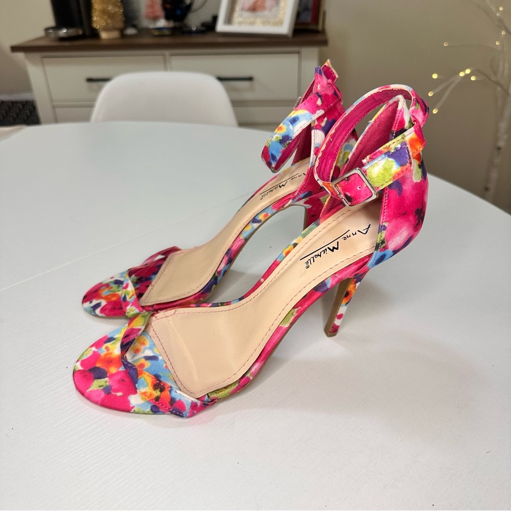 Anne Michelle Multicolor Floral Heels